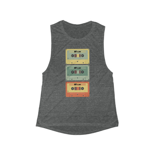 80s BABY CASSETTE Flowy Scoop Muscle Tank